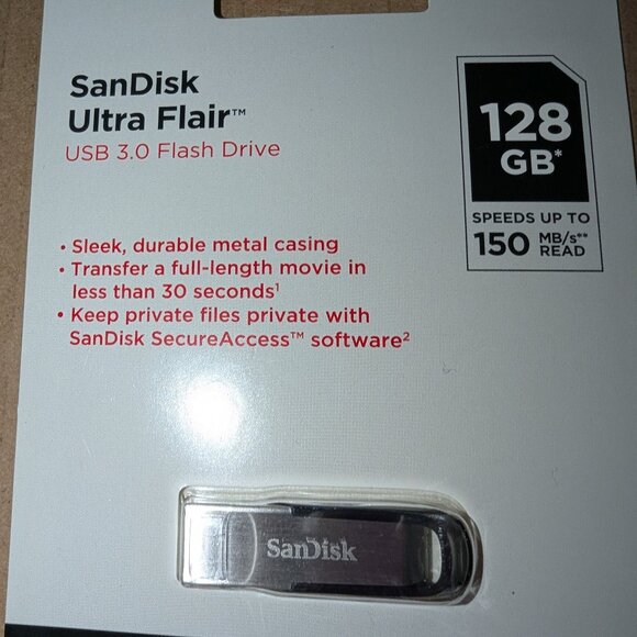 Lot of 2 Sandisk Ultra Flair 128gb Flash Drives - Picture 2 of 3